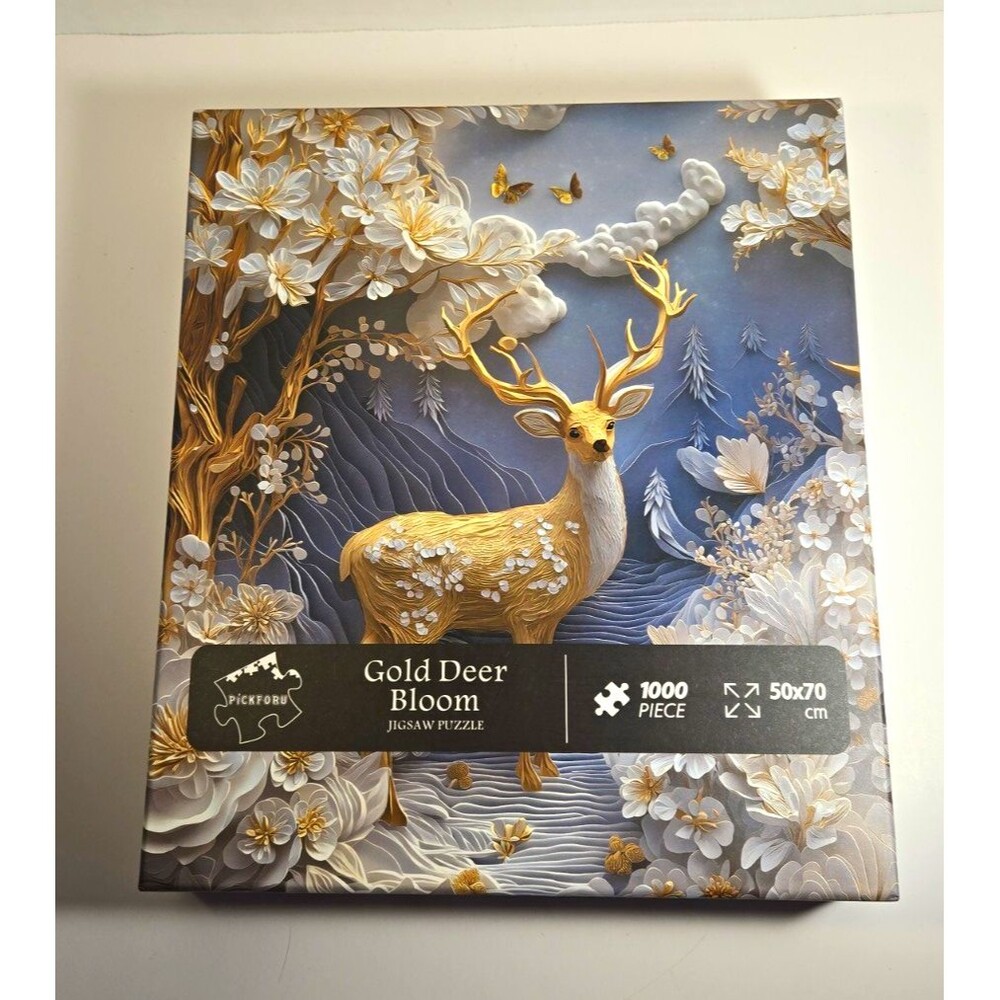 Pickford Gold Deer Bloom Jigsaw Puzzle 1000 PC 50x70 CM New In Box